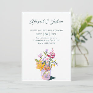 Invitation vase bouquet mariage