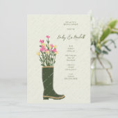 Invitation Vase d'amorçage en caoutchouc vert | Fête des mari (Debout devant)