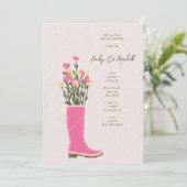Invitation Vase de démarrage en caoutchouc rose | Fête des ma (Debout devant)