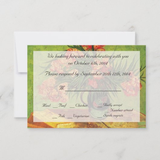 Invitation Vase de la vie morte avec des landes et des livres (Devant)