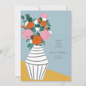 Invitation Vase de mariage floral folk moderne du milieu du s (Devant)