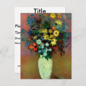 Invitation Vase de Odilon Redon avec fleurs (1914) (Devant / Derrière)