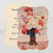 Invitation Vase de Peonies Monet Fête de l'mariée des Beaux-A (Devant / Derrière)