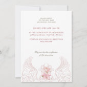 Invitation Vase de roses délicates mariage catholique (Dos)