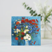 Invitation Vase de Van Gogh avec Bleuets et Coquelicots (Debout devant)