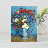 Invitation Vase de Van Gogh avec Bleuets et Pavots (Debout devant)