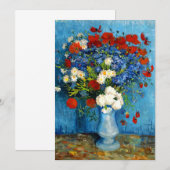 Invitation Vase de Van Gogh avec Bleuets et Pavots (Devant / Derrière)