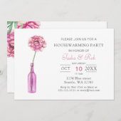 Invitation Vase de verre rose Peony Chauffage ménager (Devant / Derrière)