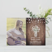 Invitation Vase et lumières rustiques Jar Sweet 16 Anniversai (Debout devant)