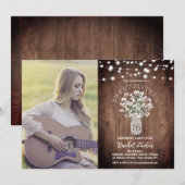 Invitation Vase et lumières rustiques Jar Sweet 16 Anniversai (Devant / Derrière)