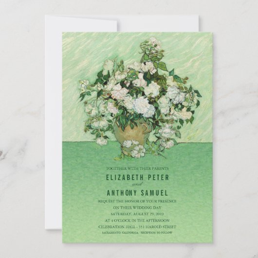 Invitation Vase Fleur Vintage créative Mariage unique (Devant)