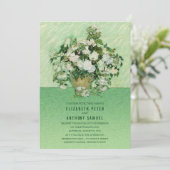 Invitation Vase Fleur Vintage créative Mariage unique (Debout devant)