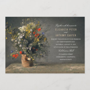 Invitation Vase Fleur vintage unique Mariage créatif