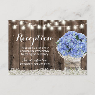 Invitation Vase Floral d'Hydrangea Bleue Réception de Mariage