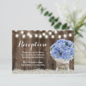 Invitation Vase Floral Hortensia Bleu Réception de Mariage Ru (Debout devant)