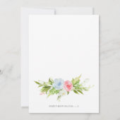 Invitation Vase florale bleu et rose Genre Reveillez Invitati (Dos)