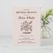 Invitation Vase florale Rustique Whimsical Anniversaire Fête  (Debout devant)
