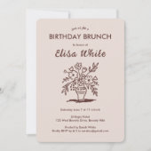 Invitation Vase florale Rustique Whimsical Anniversaire Fête  (Devant)