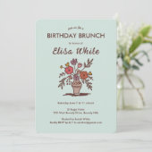 Invitation Vase florale Rustique Whimsical Anniversaire Fête  (Debout devant)
