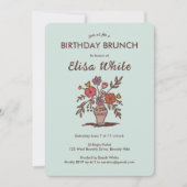 Invitation Vase florale Rustique Whimsical Anniversaire Fête  (Devant)