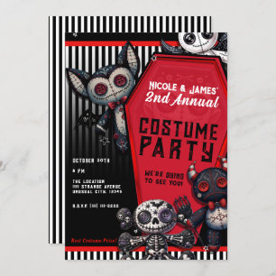 Invitation Vaudou Plushies Café Halloween Costume Party