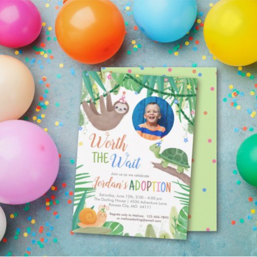 Invitation Vaut la peine d'attendre l'adoption partie Photo I