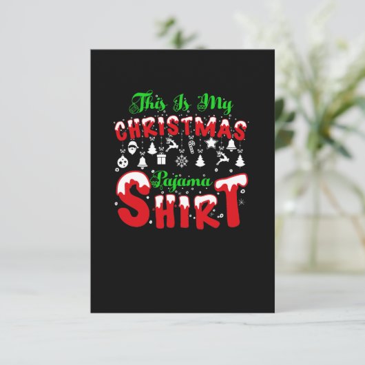 Invitation Vector c'est ma chemise en pyjama de noël citant t (Debout devant)