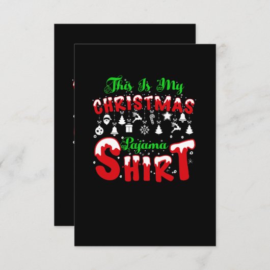 Invitation Vector c'est ma chemise en pyjama de noël citant t (Devant / Derrière)