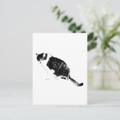 Invitation vectorielle de chat noir avec des notes (Debout devant)