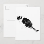 Invitation vectorielle de chat noir avec des notes (Devant / Derrière)