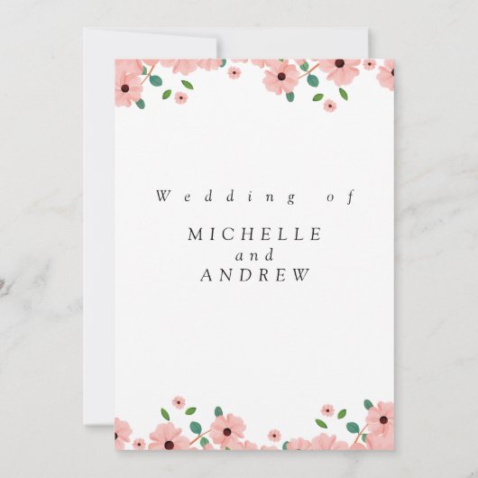 Invitation vectorielle Mariage de fleurs (Dos)