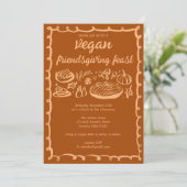Invitation VEGAN Whimsgiving Friendsgiving CUSTOM (Debout devant)