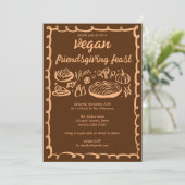 Invitation VEGAN Whimsgiving Friendsgiving CUSTOM (Debout devant)