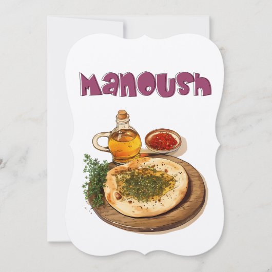 Invitation Vegan Zaatar thym Manakeesh Manakeesh RechercherRe (Devant)