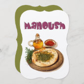 Invitation Vegan Zaatar thym Manakeesh Manakeesh RechercherRe (Devant / Derrière)