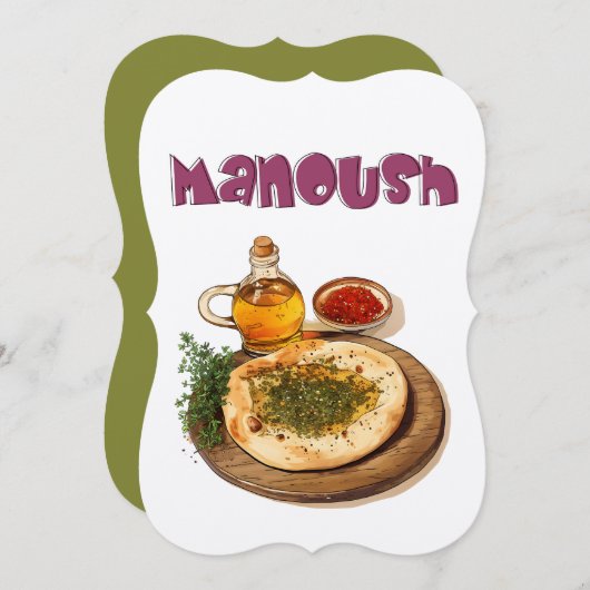 Invitation Vegan Zaatar thym Manakeesh Manakeesh RechercherRe (Devant / Derrière)