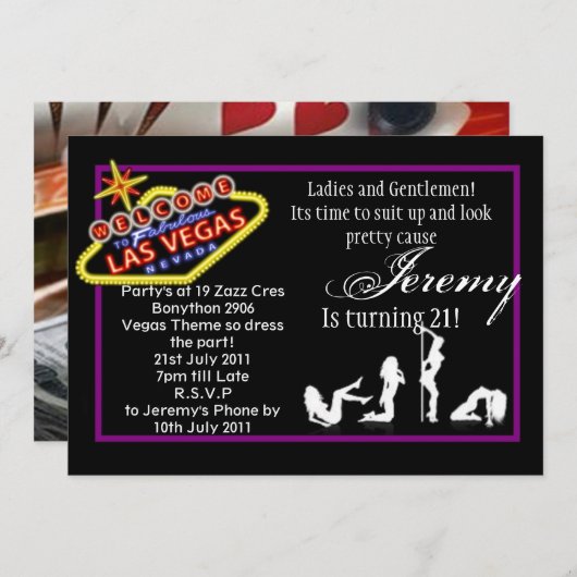Invitation Vegas 21 (Devant / Derrière)