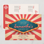 Invitation Vegas Before Vows Modern Lucky Casino Bachelorette (Devant / Derrière)