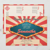 Invitation Vegas Before Vows Modern Lucky Casino Bachelorette (Devant / Derrière)