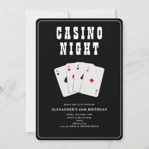 Invitation Vegas Casino Blackjack Poker Nuit Black Party