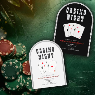 Invitation Vegas Casino Blackjack Poker Nuit Black Party