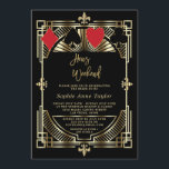 Invitation Vegas Casino Royale Art Déco Bachelorette Week-end<br><div class="desc">Luxe Gold Art Déco Vegas Bachelorette Weekend Casino Royale Style carte design. Il présente un style Art déco d'or des années 1920 rugissant, or royal Fleur-de-lis, écriture moderne en lettres : Hens Weekend et Détails, jouer des costumes de cartes. Utilisez l'outil Personnaliser pour ajouter vos informations. Plus d'idées dans ma...</div>