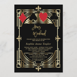 Invitation Vegas Casino Royale Art Déco Bachelorette Week-end