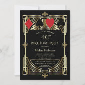 Invitation Vegas Casino Royale Great Gatsby 40e anniversaire (Devant)
