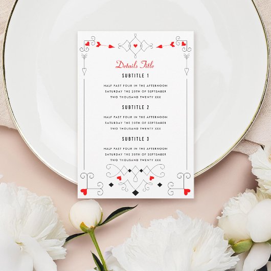 Invitation Vegas Cupid's Hearts Diamonds Détails du Mariage