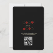 Invitation Vegas Gold Art Deco Casino QR Code Poker Wedding  (Dos)