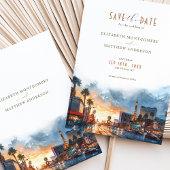 Invitation Vegas Golden Twilight Économisez à la date