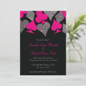 Invitation Vegas Mariage Black Hot rose Silver Parties scinti (Debout devant)