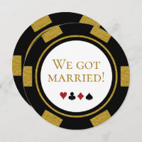 Vegas Mariage Elopement annonce Gold Poker Chip