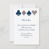 Invitation Vegas Mariage Marine Blue Silver Extra Info Card (Devant)